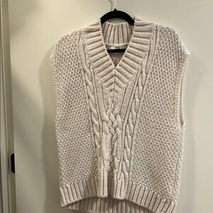Women's Cream Cable Knit Sweater Vest